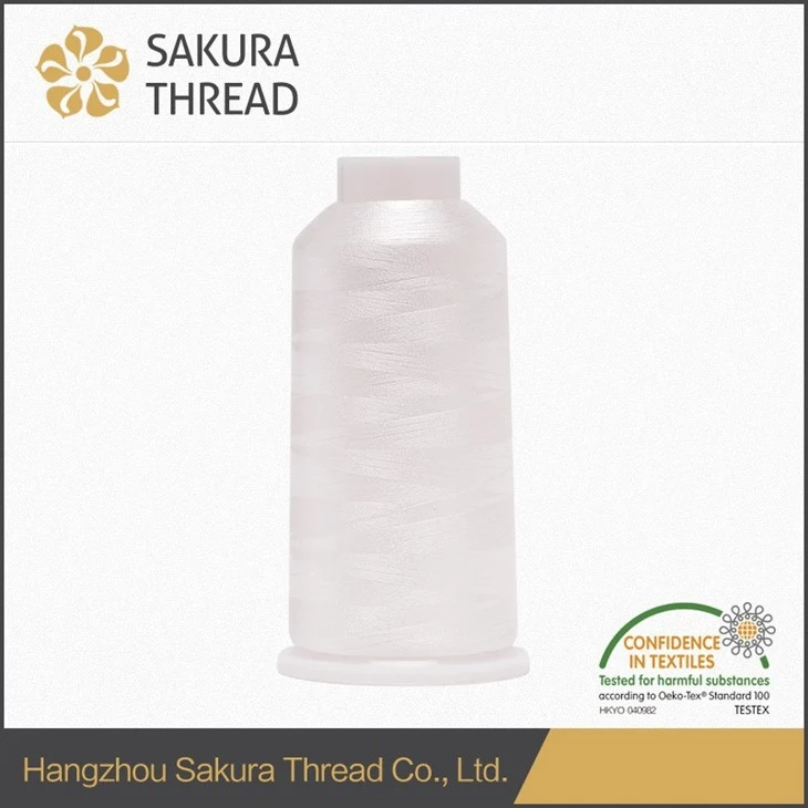 White 100 Polyester Machine Embroidery Thread
